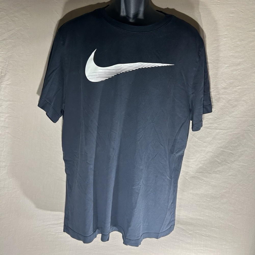 Nike Dri-FIT Swoosh Logo Graphic T-Shirt Black Men's Size XL
